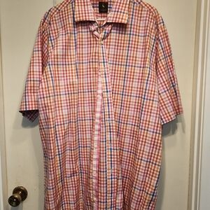 Tailorbyrd Red and Blue Plaid Button Down Shirt
